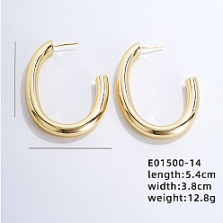 Золотой Минималистичные геометрические медные серьги-гвоздики с блестящим круглым дизайном для модниц, золотые, 54x38 мм