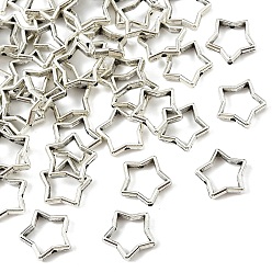 Silver 50G Alloy Bead Frame, for Jewelry Making, Star, Silver, 15x16mm