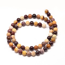 Mookaite Natural Mookaite Round Bead Strands, 4mm, Hole: 1mm, about 88pcs/strand, 15.5 inch