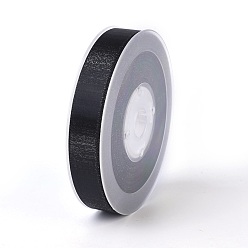 Schwarz Doppelseitiges Polyester-Satinband, mit metallisch silberner Farbe, Schwarz, 5/8 Zoll (16 mm), ungefähr 100 Yards / Rolle (91.44 m / Rolle)