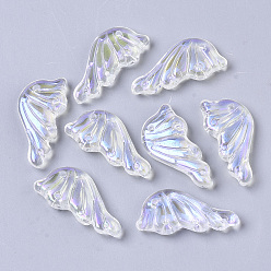 Прозрачный АВ Прозрачные стеклянные подвески, с покрытием AB цвета, крылья бабочки, ясно AB, 24x12.5x4 мм, отверстие : 1.4 мм