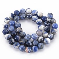 Sodalite Natural Sodalite Beads Strands, Round, 8mm, Hole: 1mm, about 50pcs/strand, 15.7 inch