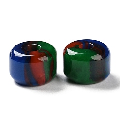 Разноцветный Cmолы европейские шарики, бусины с большим отверстием, колонка, красочный, 17.5x25x25 мм, отверстие : 7.5 мм