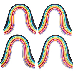 (52) Непрозрачная лаванда 4наборы 4 стили прямоугольники полоски бумаги для квиллинга, разноцветные, 390x3~10 мм, 1 набор / стиль