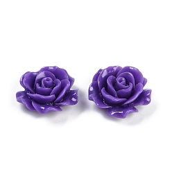 Темно-Фиолетовый Резные бусины из синтетического коралла, окрашенные, цветок, темно-фиолетовый, 19.5x9 мм, отверстие : 1.3 мм