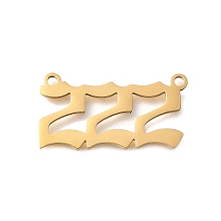 Золотой 304 подвески из нержавеющей стали, номер 2 очарование, золотые, золотые, 11x22x1 мм, отверстие : 1.4 мм