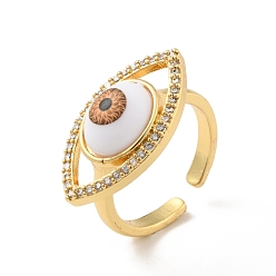 Перу Открытое кольцо-манжета с кубическим цирконием и акрилом, настоящие позолоченные украшения из латуни для женщин, без кадмия и без свинца, Перу, размер США 18 (6 мм)