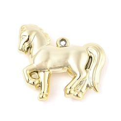 с Золотистым Покрытием Гальваническое покрытие акриловые большие подвески, с петлей, лошадь, с золотым покрытием, 48x54x13 мм, отверстие : 3 мм