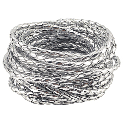 Гейнсборо 5 м плетеный круглый шнур из искусственной кожи для украшений, плетеная веревка, светло-серые, 4.5 мм