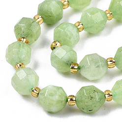 Light Green Natural Dolomite Beads Strands, Faceted, Dyed, Round, Light Green, 8x8mm, Hole: 1.2mm, about 33pcs/strand, 15.16 inch~15.35 inch(38.5cm~39cm)