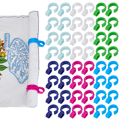 (52) Непрозрачная лаванда 48шт 6 цвета пластиковые ветрозащитные клипсы, нескользящий пластиковый крючок для одежды, разноцветные, 48x30x14.5 мм, 8 шт / цвет