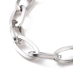 Stainless Steel Color 304 Stainless Steel Cable Chain Bracelet for Men Women, Stainless Steel Color, 7~7-1/4 inch(17.9~18.5cm)