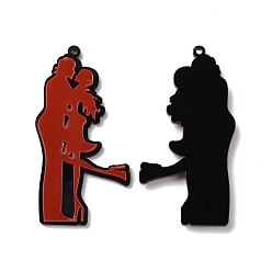 Human Acrylic Big Pendants, Valentine's Day Theme, Lover Pattern, 57.5x30x4mm, Hole: 1.6mm