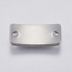 Stainless Steel Color 201 Stainless Steel Links connectors, Rectangle, Stainless Steel Color, 9x20.5x3mm, Hole: 2mm