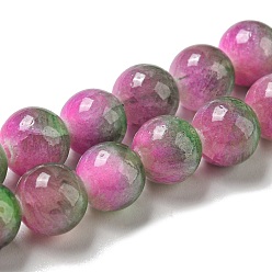 Camélia Teints jade naturel perles brins, ronde, camélia, 8mm, Trou: 1.2mm, Environ 49 pcs/chapelet, 15.55 pouce (39.5 cm)