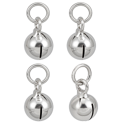 Платина 4 шт. 925 простые подвески-колокольчики из стерлингового серебра, с замшевой тканью из поликарбоната квадратной серебряной полировальной салфеткой, родий, платина, 1 мм, отверстие : 8x5 мм