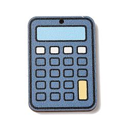 Другие Подвески из дерева с цветной печатью, канцтовары, калькулятор, 35x25x2.5 мм, отверстие : 1.5 мм