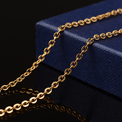 Золотой Ионное покрытие (ip) 304 кабельные цепи из нержавеющей стали, пайки, с катушкой, Плоско-овальные, золотые, 3x2x0.6 мм, около 32.8 футов (10 м) / рулон