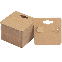 Цвет Древесины 200карточки для демонстрации бумажных сережек, квадратный, деревесиные, 5x5x0.05 см