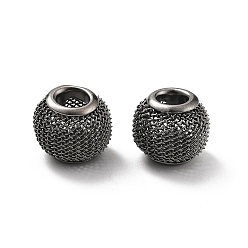 Черный Бисера электрофореза железа, круглые, чёрные, 10x13x13 мм, отверстие : 5 мм