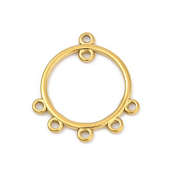 Золотой 304 нержавеющей стали ссылки люстра компонент, ионное покрытие (ip), Кольцевая форма, золотые, 31.5x29x1.5 мм, отверстие : 1.8 мм