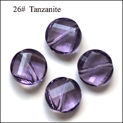 Medium Purple Imitation Austrian Crystal Beads, Grade AAA, Faceted, Flat Round, Medium Purple, 10x5mm, Hole: 0.9~1mm
