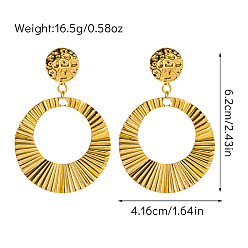 Donut 304 из нержавеющей стали болтаться серьги, золотые, пончик, 62x41.6 мм