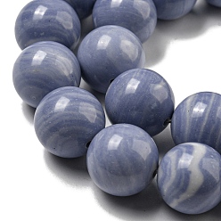 Синий Кружевый Агат Синтетические синие кружевные бусины из агата, круглые, 12 мм, отверстие : 1 мм, около 33 шт / нитка, 15.94'' (40.5 см)