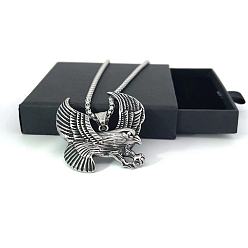 Нержавеющая Сталь Цвет Винтажный стальной кулон в виде орла, титановая сталь, модное мужское ожерелье, ювелирное украшение