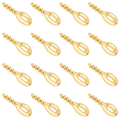 Настоящее золото 18K 200шт. латунные винты с проушиной, штифты, скобы, для поделок ювелирных изделий, реальный 18 k позолоченный, 8x4x1 мм, отверстие : 1.8 мм, штифты : 1.2 мм