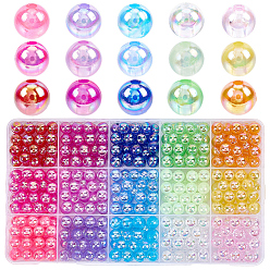 (52) Непрозрачная лаванда 15 цвет бусины акриловые прозрачные, аб цвета покрытием, круглые, разноцветные, 8 мм, отверстие : 2 мм, о 30шт / цвет