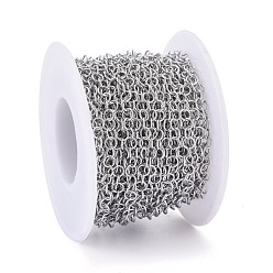 Stainless Steel Color 304 Stainless Steel Rolo Chains, Belcher Chains, Unwelded, with Spool, Stainless Steel Color,4x0.6mm, about 32.8 Feet(10m)/roll