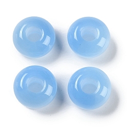 Васильковый Cmолы европейские шарики, бусины с большим отверстием, имитации кошачьего глаза , рондель, васильковый, 13.5x7.5 мм, отверстие : 5 мм