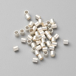 Серебро 925 серебро бусы трубка, обжимной шарики, серебряные, 2x2 мм, отверстие : 1.4 мм