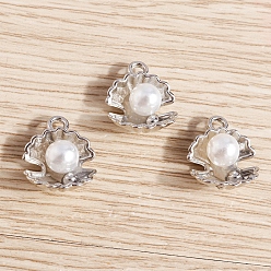Platinum Alloy Pendants, Shell Shape, Platinum, 15x13mm, 10pcs/set