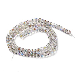 Plum Transparent Electroplate Glass Beads Strands, AB Color, Faceted Lantern, Plum, 6x4.5mm, Hole: 1.4mm, about 98pcs/strand, 17.72''(45cm)