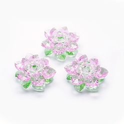 Mixed Color Glass Home Display Decorations, Lotus, Mixed Color, 58x26mm, Hole: 11~15mm