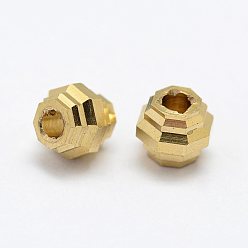 Raw(Unplated) Brass Beads, Nickel Free, Raw(Unplated), 5.5x5.5mm, Hole: 2mm