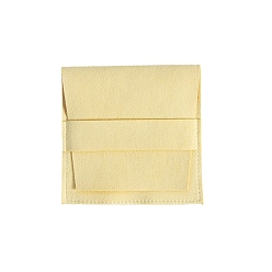 Лимонный шифон Бархатные украшения подарок благословение конверт сумки, мешочки для хранения украшений для сережек и колец, квадратный, лимонный шифон, 8x8 см