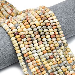 Сумасшедший Агат Природные сумасшедший агат бисер нитей, матовые, рондель, 6x4 мм, отверстие : 1 мм, около 93~96 шт / нитка, 14.57''~14.76'' (37~37.5 см)