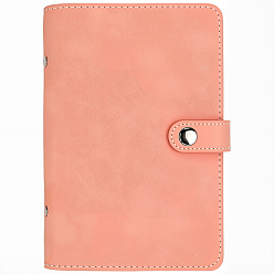 Saumon Couverture de carnet en cuir PU, rectangle, Saumon, 190x125x27mm