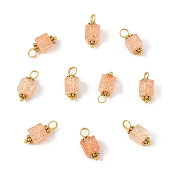 Легкий Лосось 10шт. подвески из стекла с эффектом потрескивания, кубические, с петлей из золотистой латуни с шарообразными головками, светлый померанцевый, 16 мм, отверстие : 3 мм, 10 шт / комплект