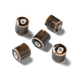 Кокосово-Коричневый Фарфоровые бусины ручной работы, колонка, кокосового коричневый, 10~10.5x9~10.5 мм, отверстие : 2.5 мм