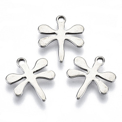 Edelstahl Farbe Anlaufgeschützt 201 Charms aus Edelstahl, Laserschnitt, Libelle, Edelstahl Farbe, 12x10.5x0.8 mm, Bohrung: 1.2 mm