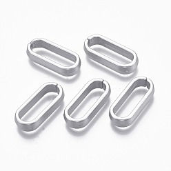 Silver Spray Painted CCB Plastic Linking Rings, Quick Link Connectors, For Jewelry Cable Chains Making, Oval, Silver, 29x13x6mm, Inner Diameter: 7.5x24mm