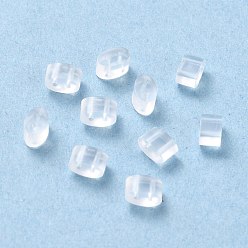 Clear 2-Hole Plastic Cord Lock Toggles, Anti Slip Cord Stopper, Rope Adjuster for Bracelet, Necklace, Clear, 2.5x4.5x2.7mm, Hole: 0.5mm