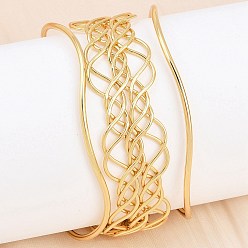 Золотой Преувеличенные 304 женские браслеты-манжеты из нержавеющей стали, золотые, внутренний диаметр: 2-5/8 дюйм (6.65 см)