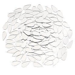 Silver Glass Mosaic Mirror Tiles, for Home Decoration or DIY Crafts, Teardrop, Silver, 25x12x1.2mm, 200pcs/box