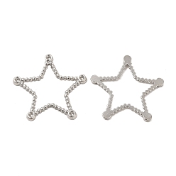Stainless Steel Color Tarnish Resistant 304 Stainless Steel Linking Ring Rhinestone Settings, Star, Stainless Steel Color, Fit for 1.5mm Rhinestone, 23.5x25x1.5mm