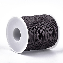 Coconut Brown Waxed Cotton Thread Cords, Coconut Brown, 1mm, about 100yards/roll(300 feet/roll)